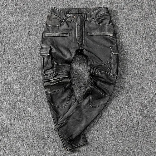 

Real Vintage Mens Cowhide Pants Leather Pants Men Motorcycle Trousers Plus Size 5xl Spring Autumn 2023 Pantalon Cuir 91LW