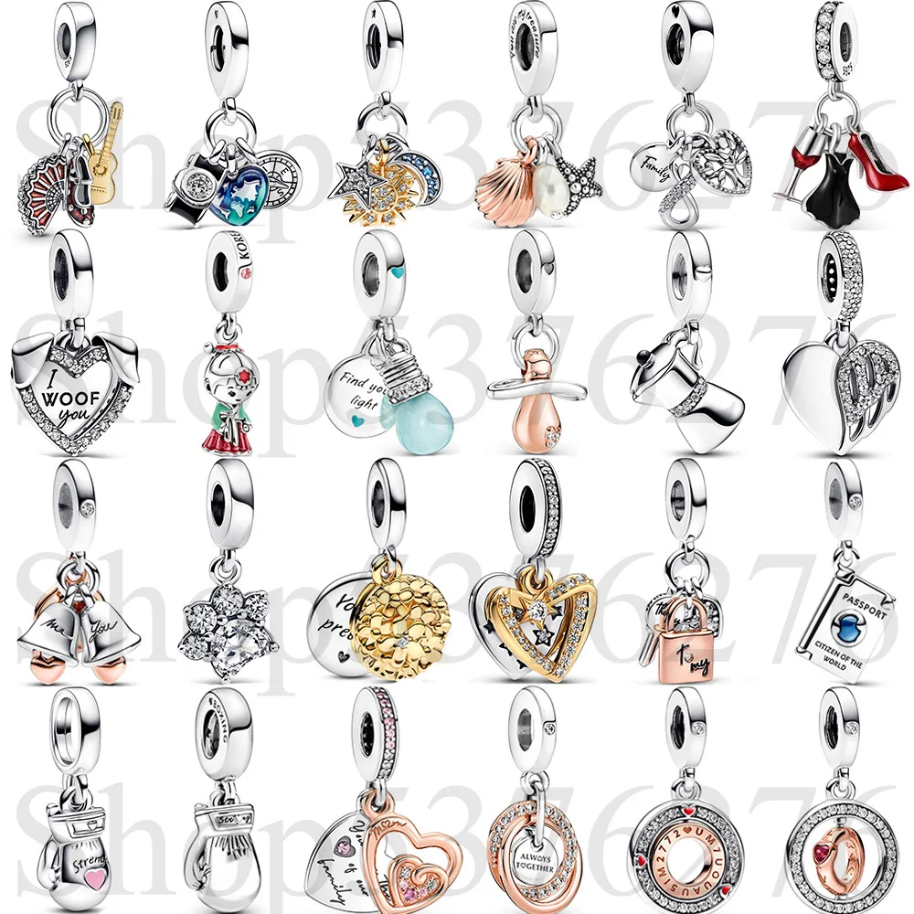 Бусины из стерлингового серебра 925 испанский фламенко гитара обувной вентилятор