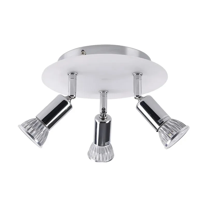 3 насадки круглые дизайнерские зеркальные рамки с лампой GU10 хромированные