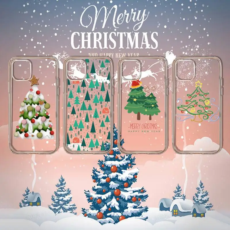 

Christmas tree New Year gifts Phone Case Transparent soft For iphone 11 13 12 14 x xs xr pro max mini plus