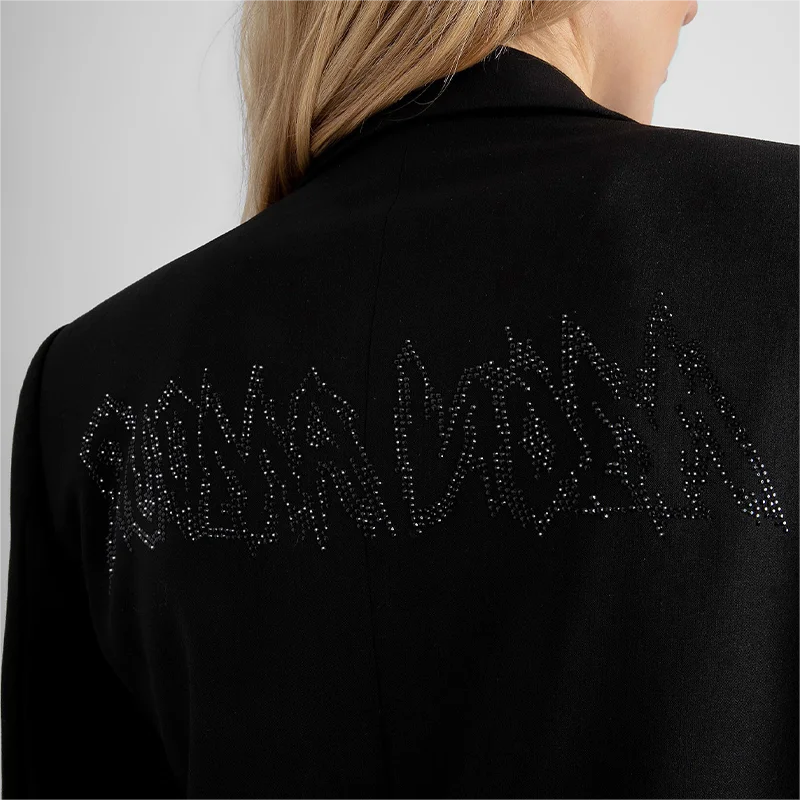Zadig женский черный пиджак классический офисный костюм со стразами топы модный