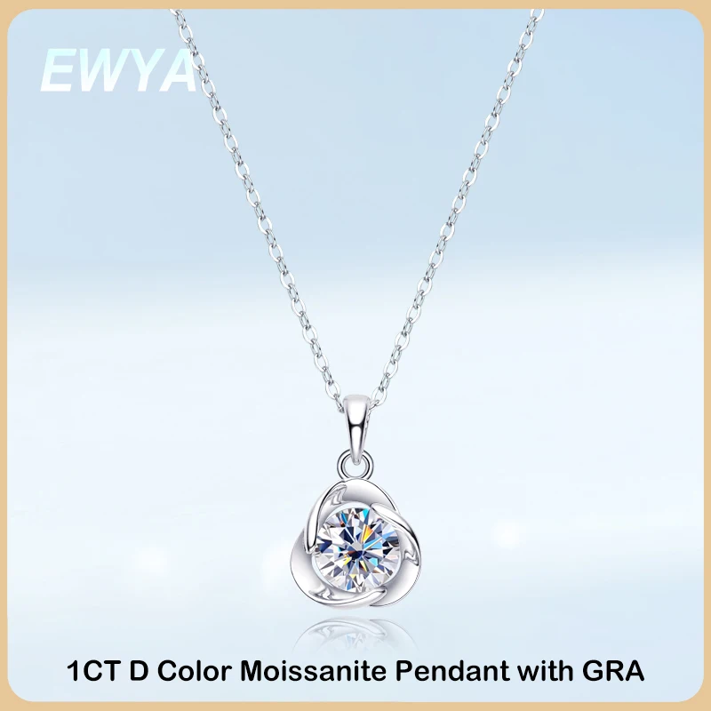 

Ожерелье-подвеска женское из серебра 6,5 пробы, с муассанитом