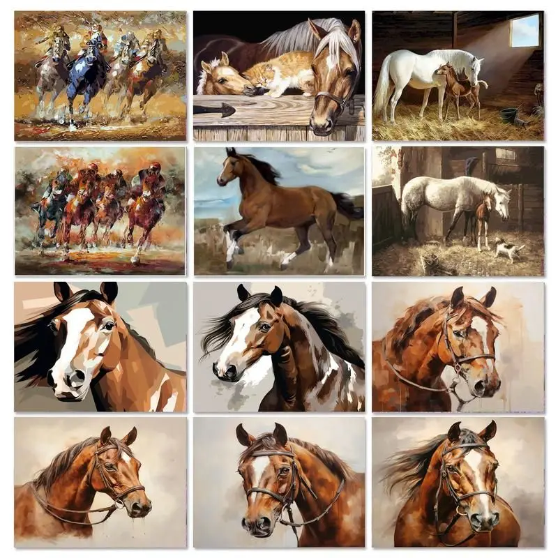 Набор для рисования по номерам на холсте лошади