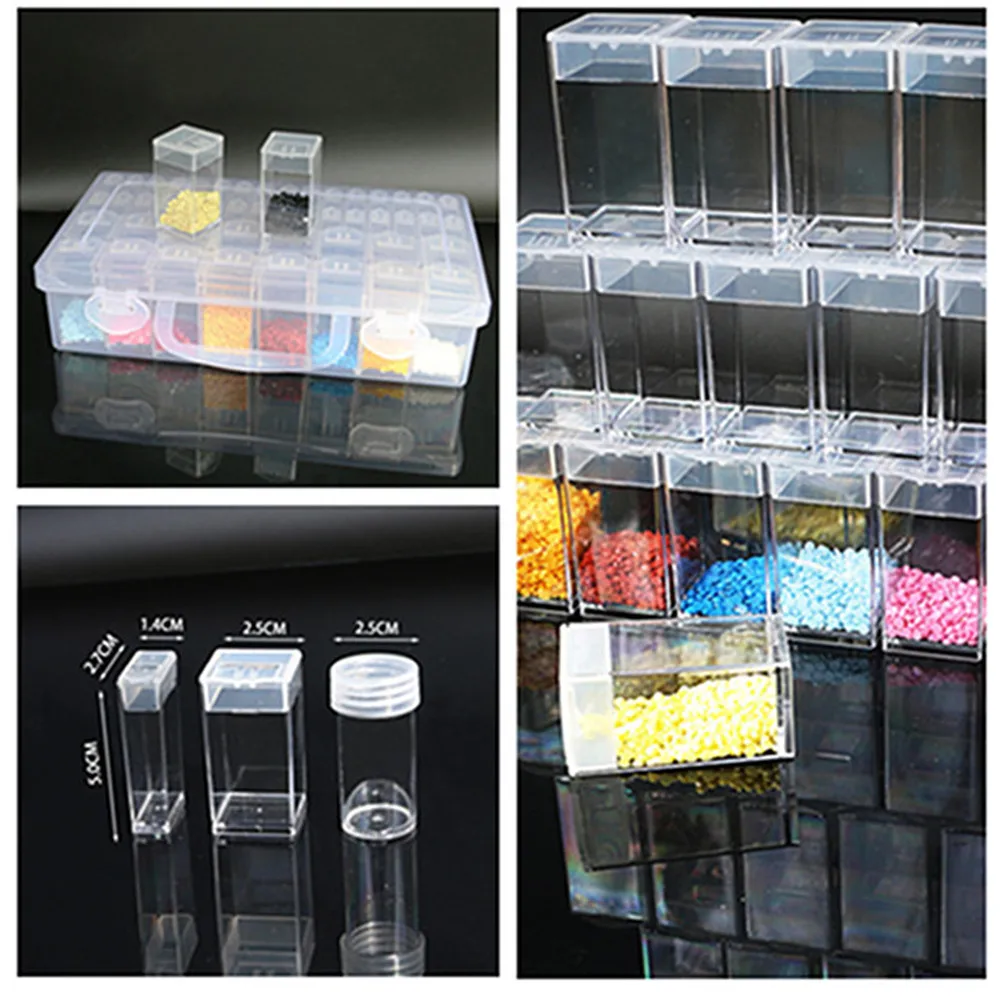 

32/48/64 Grids Diamond Painting Tools Accessories Storage Box Beads Container Diamond Embroidery Stone Mosaic Convenience Box