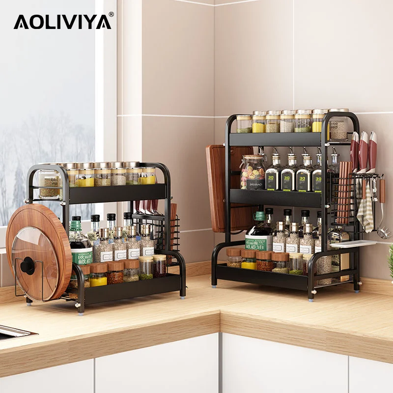 

Кухонная стойка AOLIVIYA, стойка для приправ, бутылок, столешница для соевого соуса, разделочная доска, крышка для кастрюль, органайзер для кухонной посуды