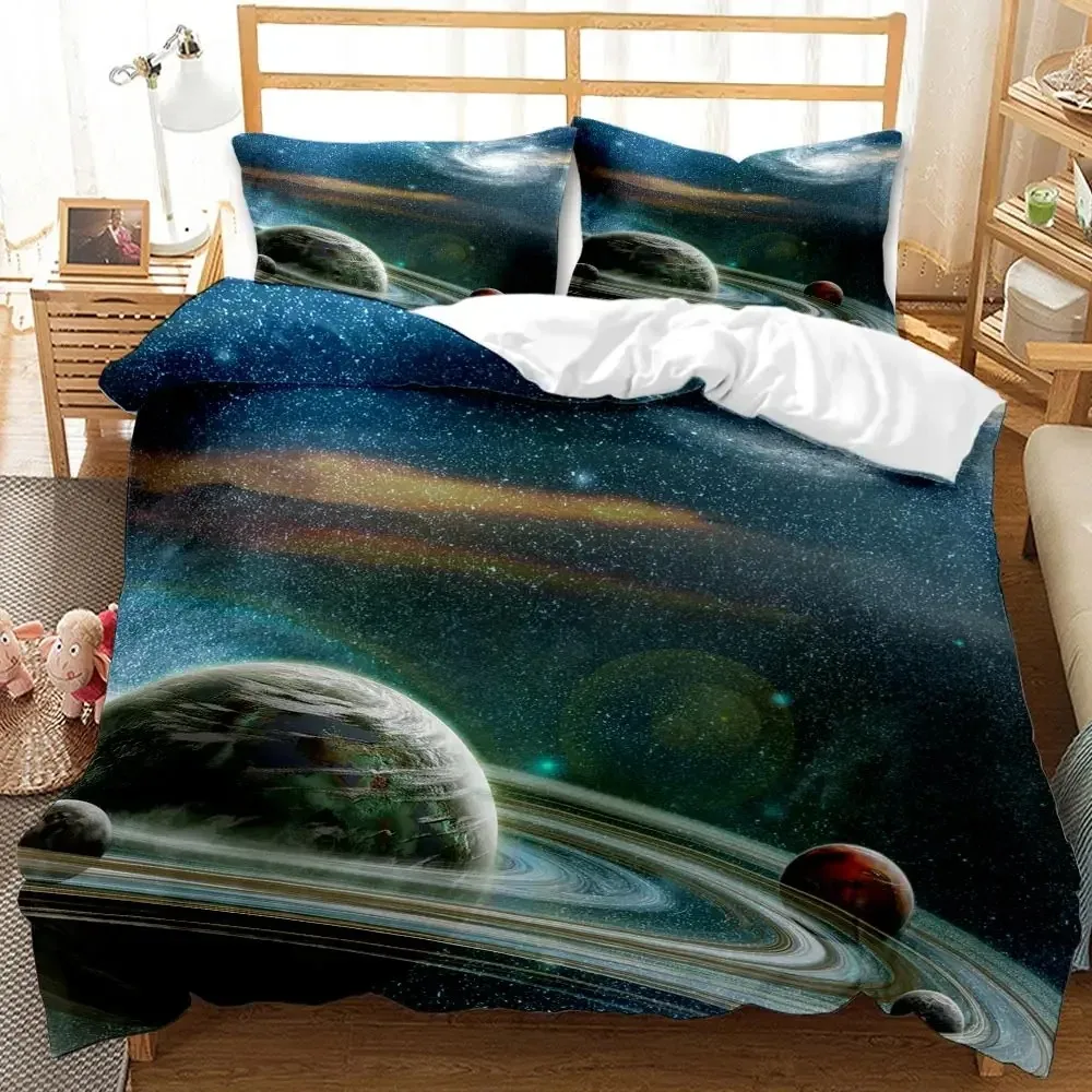 3D Galaxy Duvet Cover Set Single double TwinQueen 2pcs3pcs4pcs bedding sets Universe Outer Space Themed Bed Linen 2