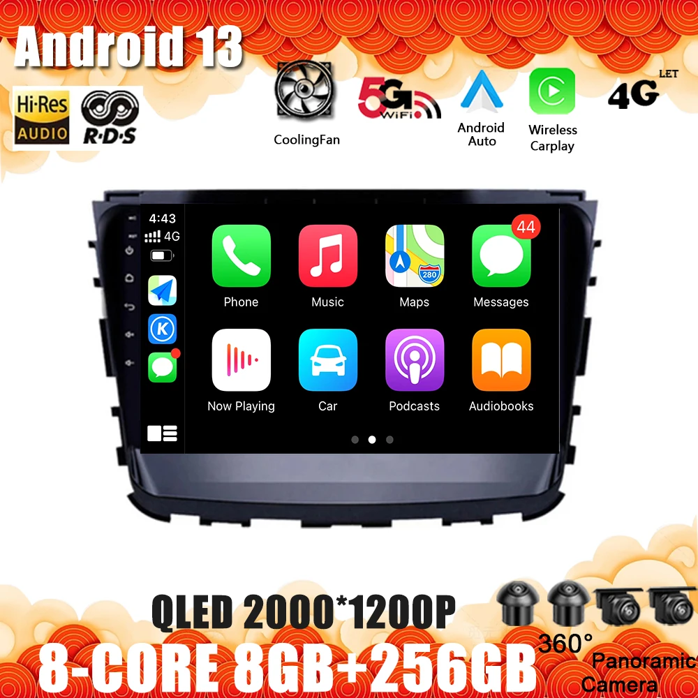 

Auto Multimedia GPS Android 13 Car Radio Video Player For SsangYong Rexton 2019 Stereo Carplay 4G Rear View No 2Din 2 Din DVD