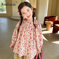 rinilucia girls blouses clothes baby spring shirts toddler infant floral print tees tops 2 5y kids long sleeve trend girls shirt