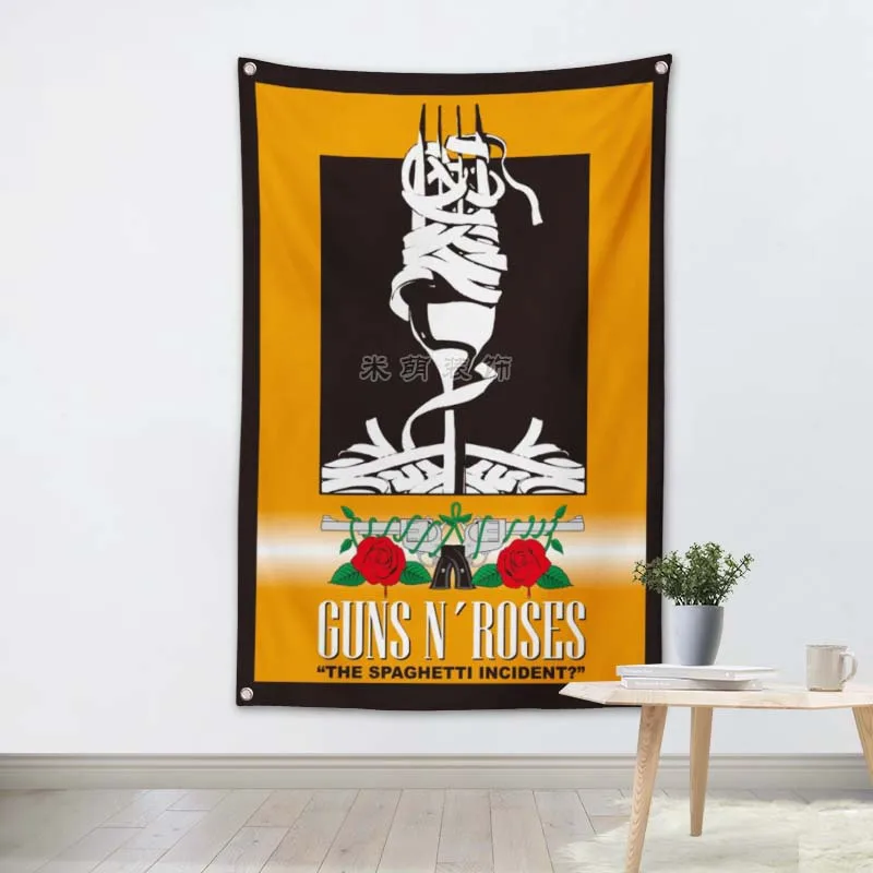

GUNS N'ROSES Pop Rock Band Poster Big Four-Hole Hanging Cloth Flags Personality Banners Music Studio Bar Cafe Home Decor