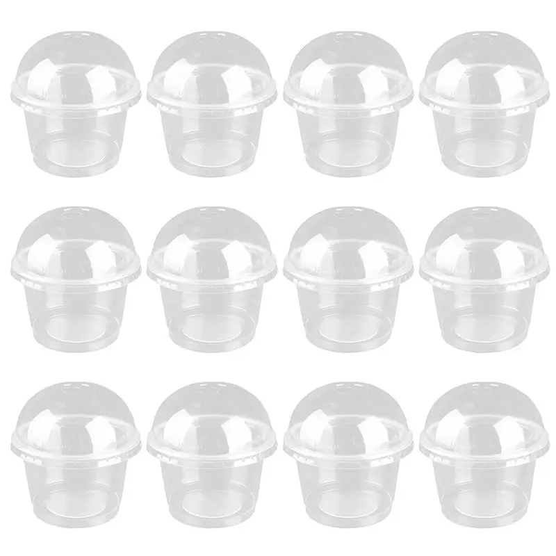 

Cups Cup Plastic Dessert Clear Lids Disposable Mini Parfait Appetizer Bowl Box Pudding Cake Boxes Salad Containers Food Bowls