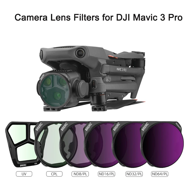 Фильтры для объектива камеры для DJI Mavic 3 Pro MCUV/CPL/ND8/16/32/64 Drone Оптическое стекло защитный Сменный Набор аксессуары для дрона Фильтры для объектива камеры для DJI Mavic 3 Pro MCUV/CPL/ND8/16/32/64 Drone Оптическое стекло защитный Сменный Набор аксессуары для дрона