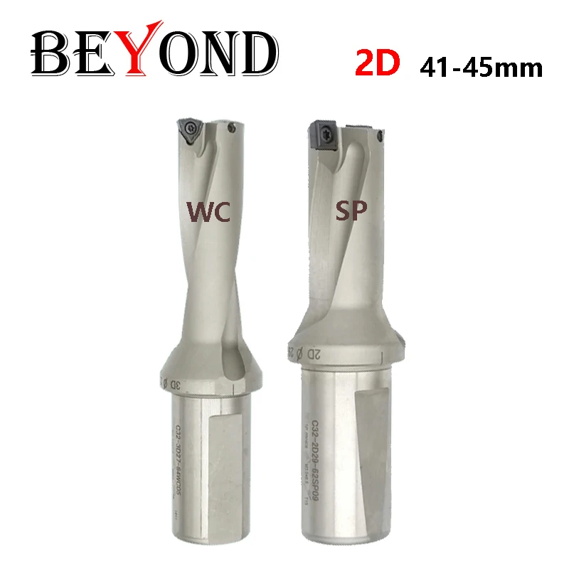 BEYOND 2D U Drill Shank Violent Drilling 41 42 43 44 45 mm SP WC Flat Bottom Toolholder Lathe Water Spray Quick Drill SPMG WCMX