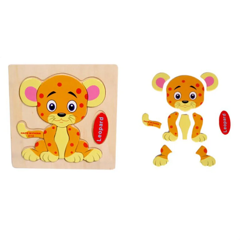 

Baby Educational Kids Leopard Toy Wooden Training Developmental Puzzle Education