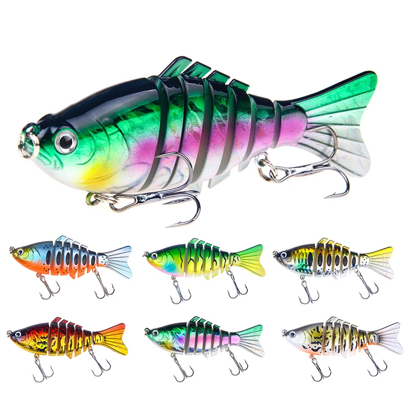 

1pcs Bionic Multi-section Swim Hard Bait10cm/15.6g Artificial Wobbler Rotating Trolling Pike Carp Crank Lure