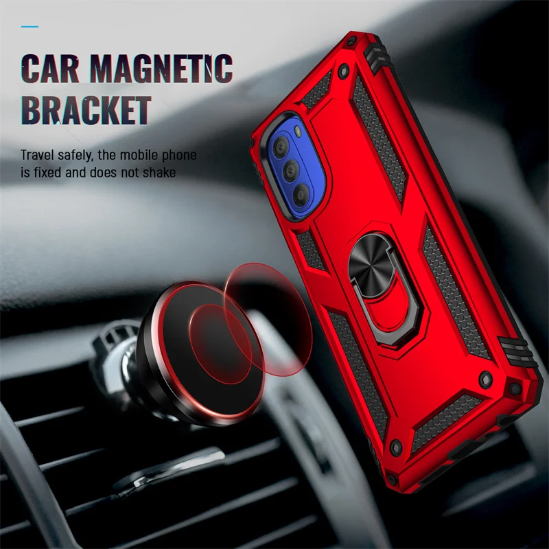for motorola g31 g41 g51 g71 5g case car magnetic ring stand holder cover for moto e20 e30 e40 armor shockproof phone cases free global shipping
