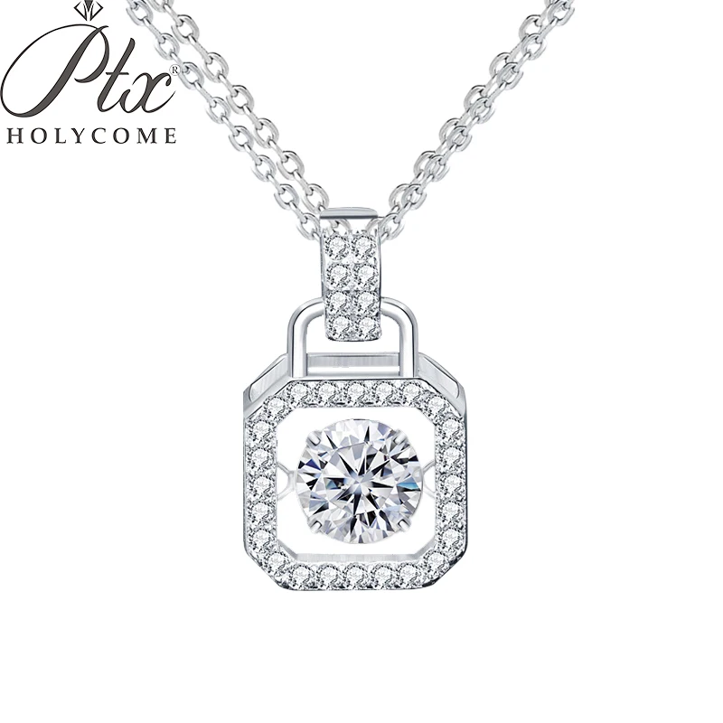 

PTX Holycome 1.0ct VVS1 D Color Moissanite Necklace 925 Soild Sterling Sliver Chain with Certificate Fine Jewelry for Woman