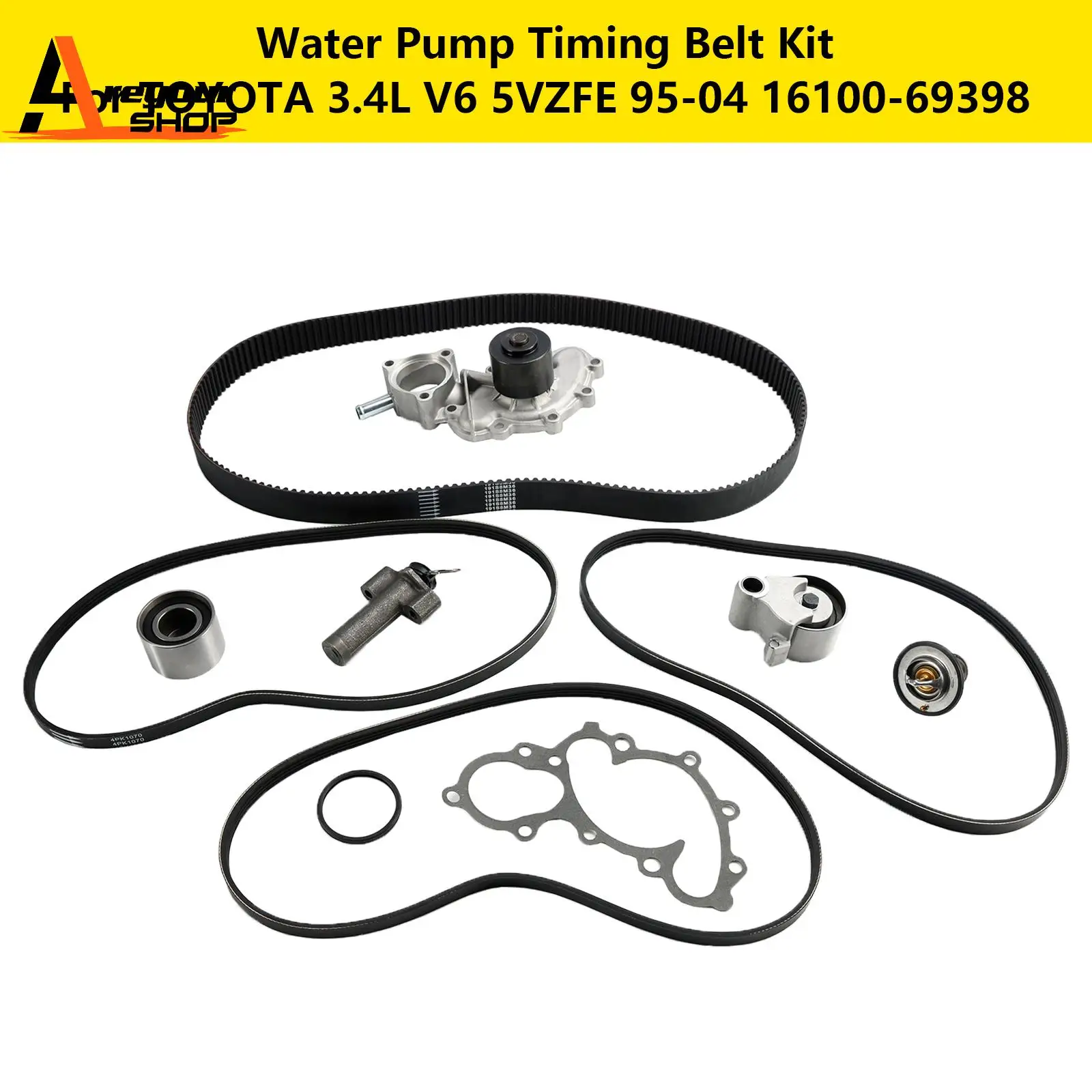 Фото Комплект ремня ГРМ водяного насоса для TOYOTA 3.4L V6 5VZFE 95-04 16100-69398 №1