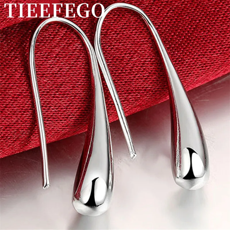 

TIEEFEGO Hot Sale 925 Silver Earring Fashion Jewelry Teardrop/Water drop/Raindrop Dangle Earrings For Women Valentine Gifts