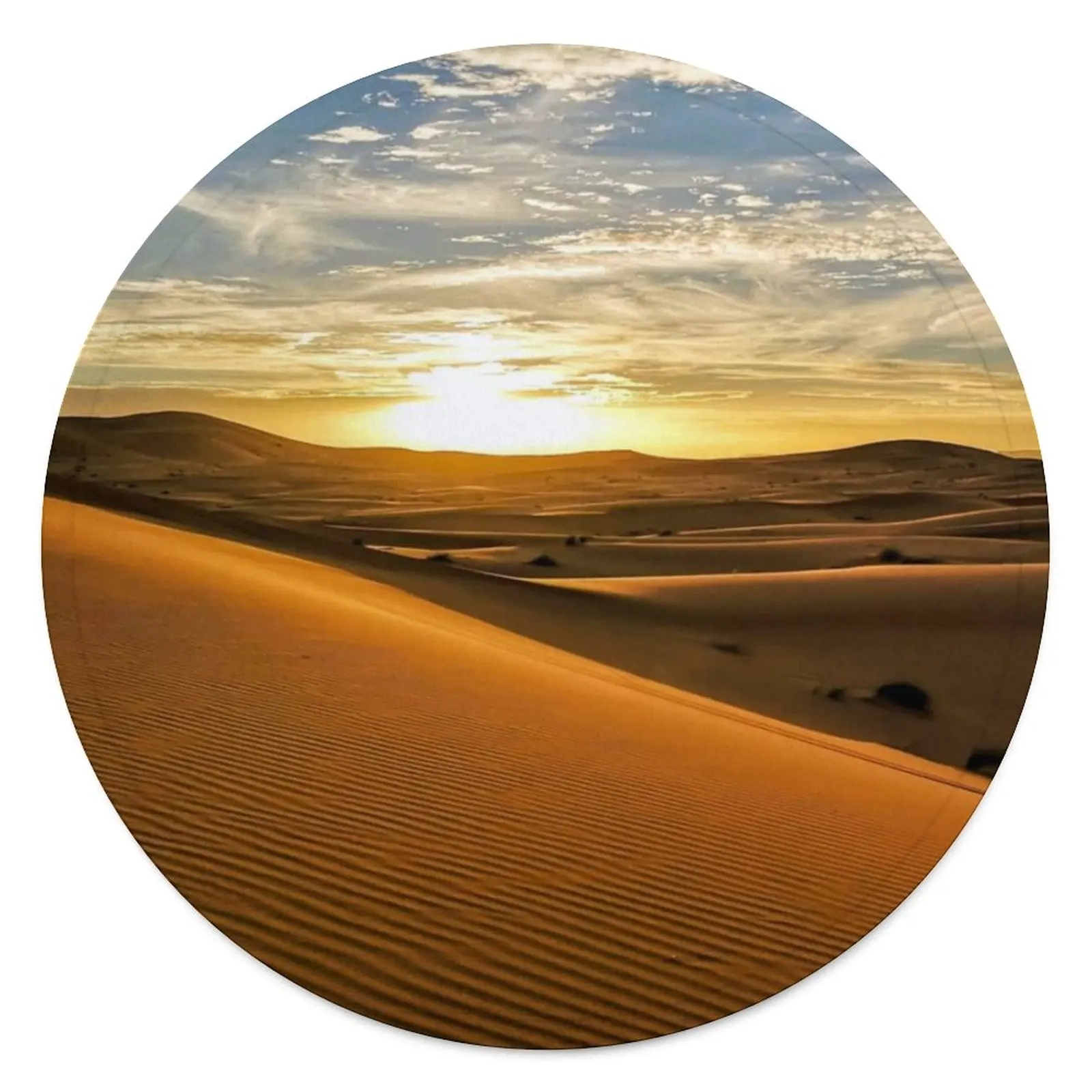 Sahara Desert Blanket Sunset Print Fleece Winter Round Blanket Soft Cheap Colorful Bedspread