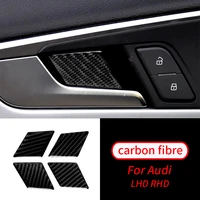 for audi a4 b9 a5 17 19 real carbon fiber inner door bowl decorative cover trim car accessories interior decoration