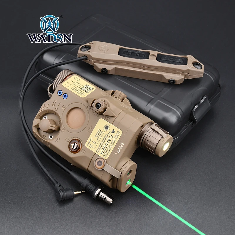 WADSN PEQ 15 LA 5C Tactical Augmented Dual Function Tape Switch With Lock TAPS SF 2.5 Plug Green Red Blue Laser IR Flashlight