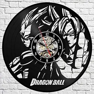 Dragon Ball Anime Action Wall Clock With LED Light Modern Collectibles 3D Retro Vinyl Record Hanging Figure Watch Light