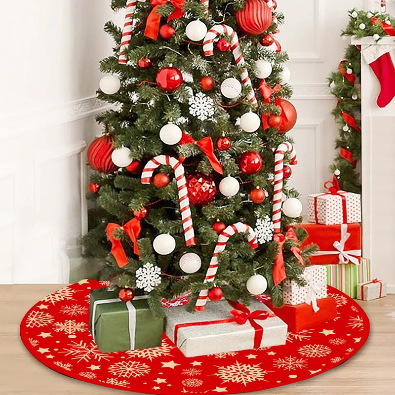 

90cm Christmas Tree Skirts Plush Faux Fur Carpet Xmas Floor Mat Ornaments Merry Christmas New Year Christmas Tree Decorations