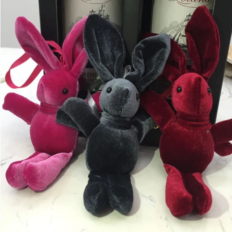 

3pcs Velvet Wishing Rabbit Pendant Rabbit Doll Eternal Bouquet Hare Dolls Accessories Plush Doll Toy Bag Pendant