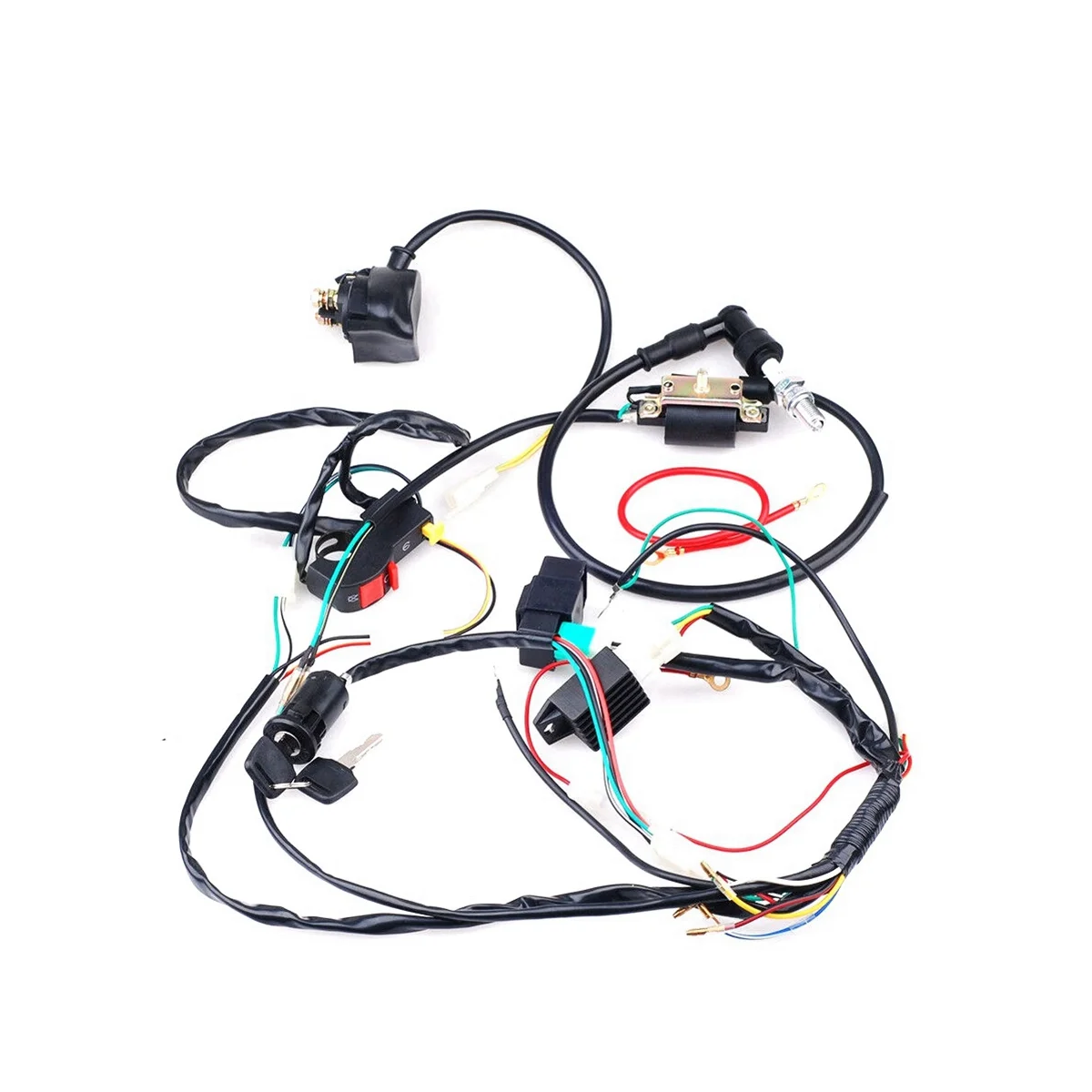 

50-125CC Wire Harness Ignition System Starter Bus Kit for Off-Road Vehicles Beach Bikes ATV