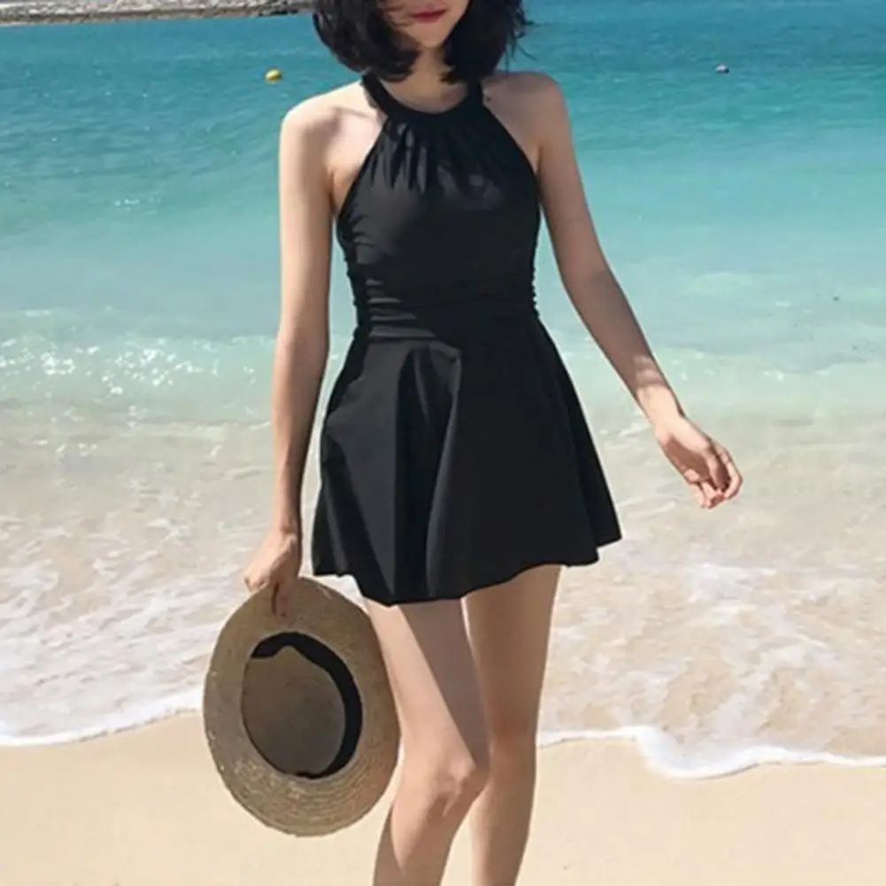 

One Piece Women Bikini High Waist Quick Drying Short Skirt Type Bathing Suit for Water Sports