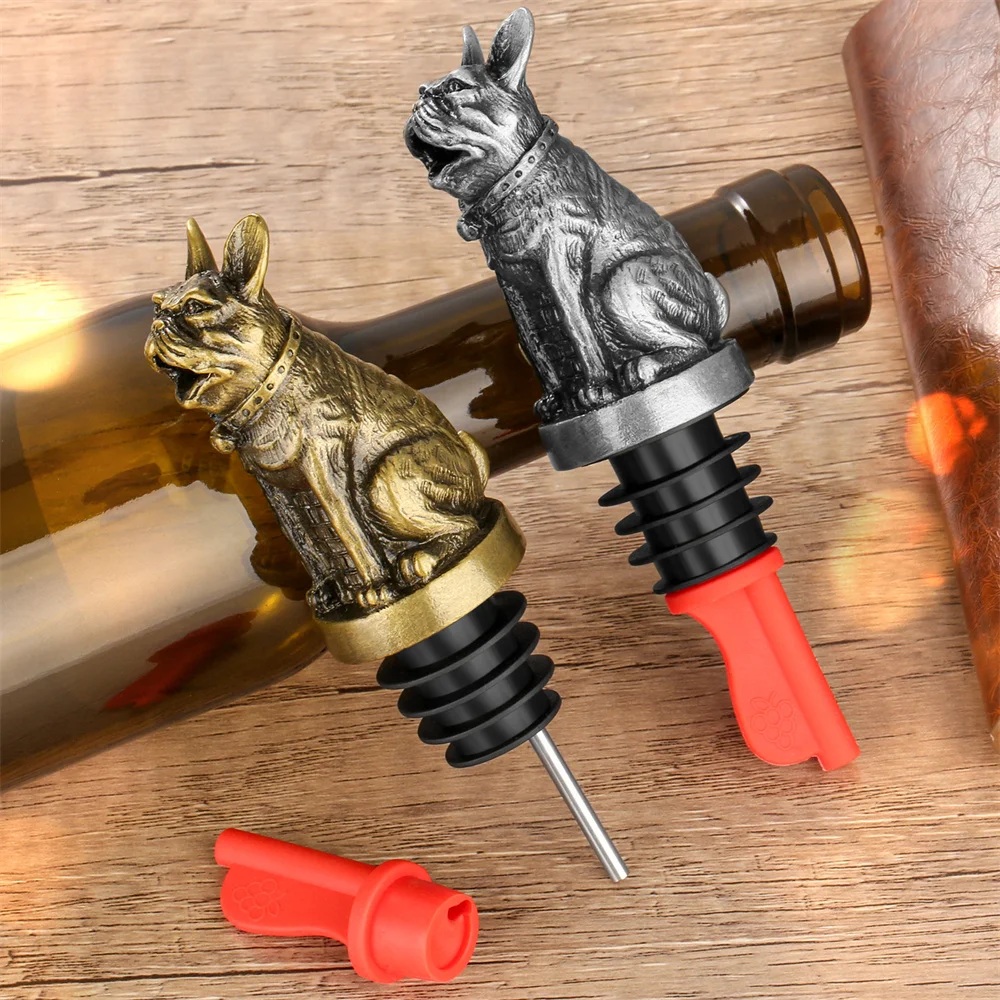 Милый французский бульдог бутылка для вина пробка бутылки шампанского напитков