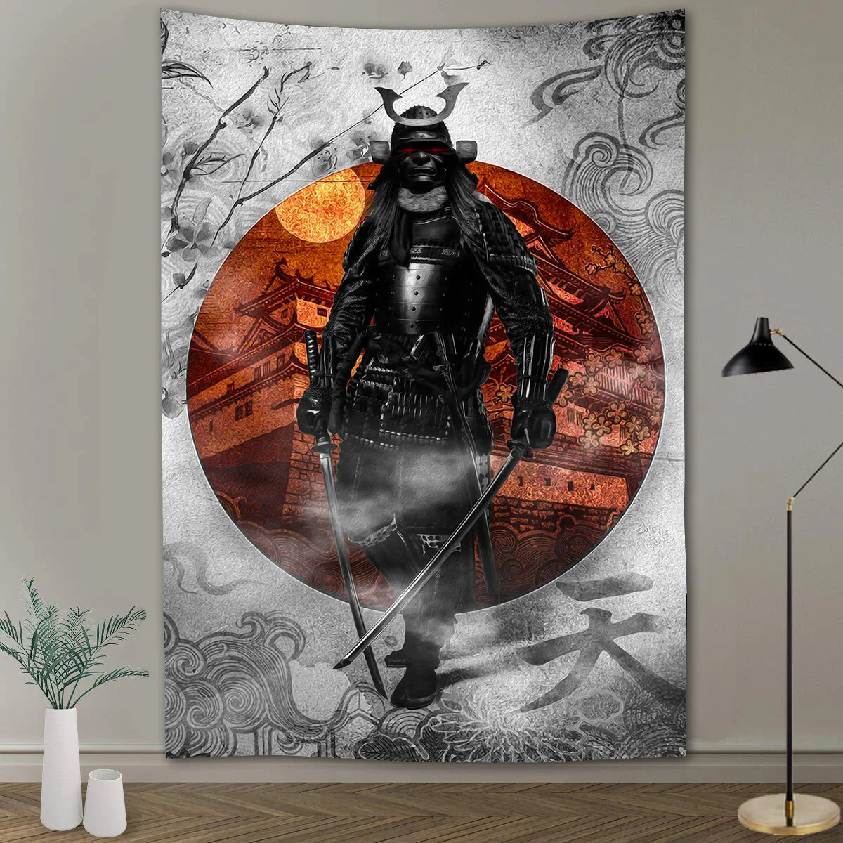 Гобелен японской легенды для общежития японский самурайский стиль украшение от
