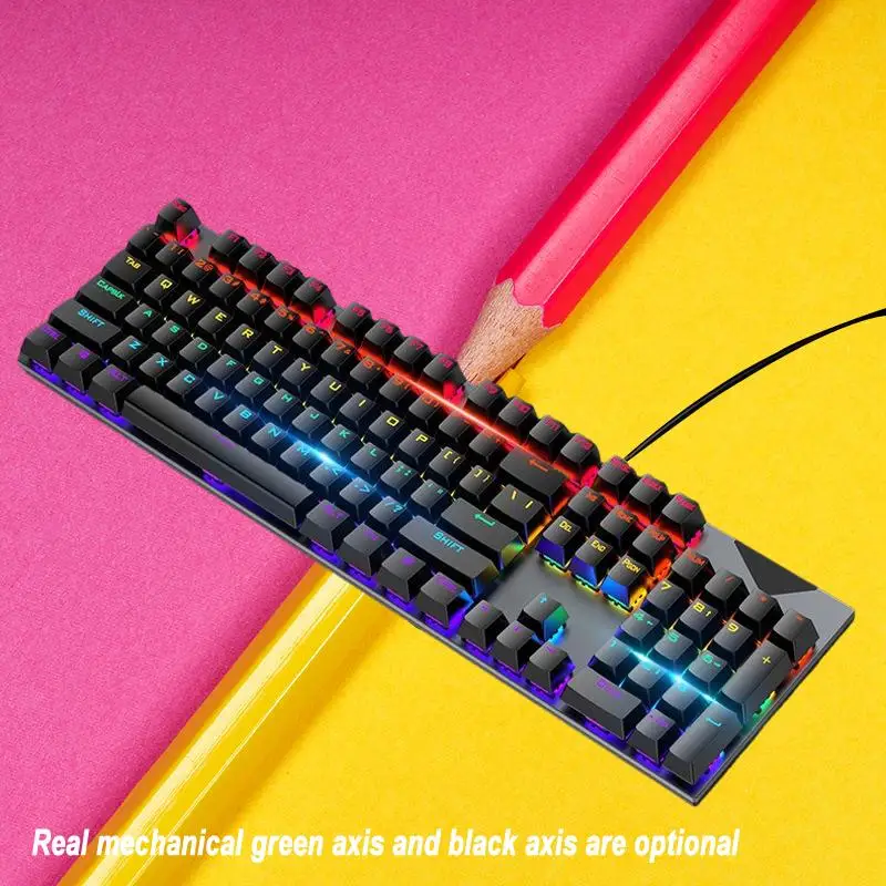

K1 Mechanical Keyboard: The Ultimate 104-Key Blue Switch Backlit Gaming Keyboard for Chicken Eating E-Sports Desktop Experience