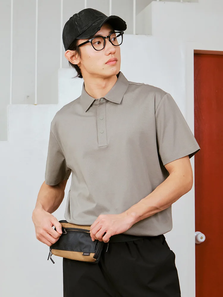 [Ao Ruipeng Endorsement] Jie Ni Lamo Cool Huhu Liquid Ammonia Мерсеризованный хлопок Рубашка-поло с