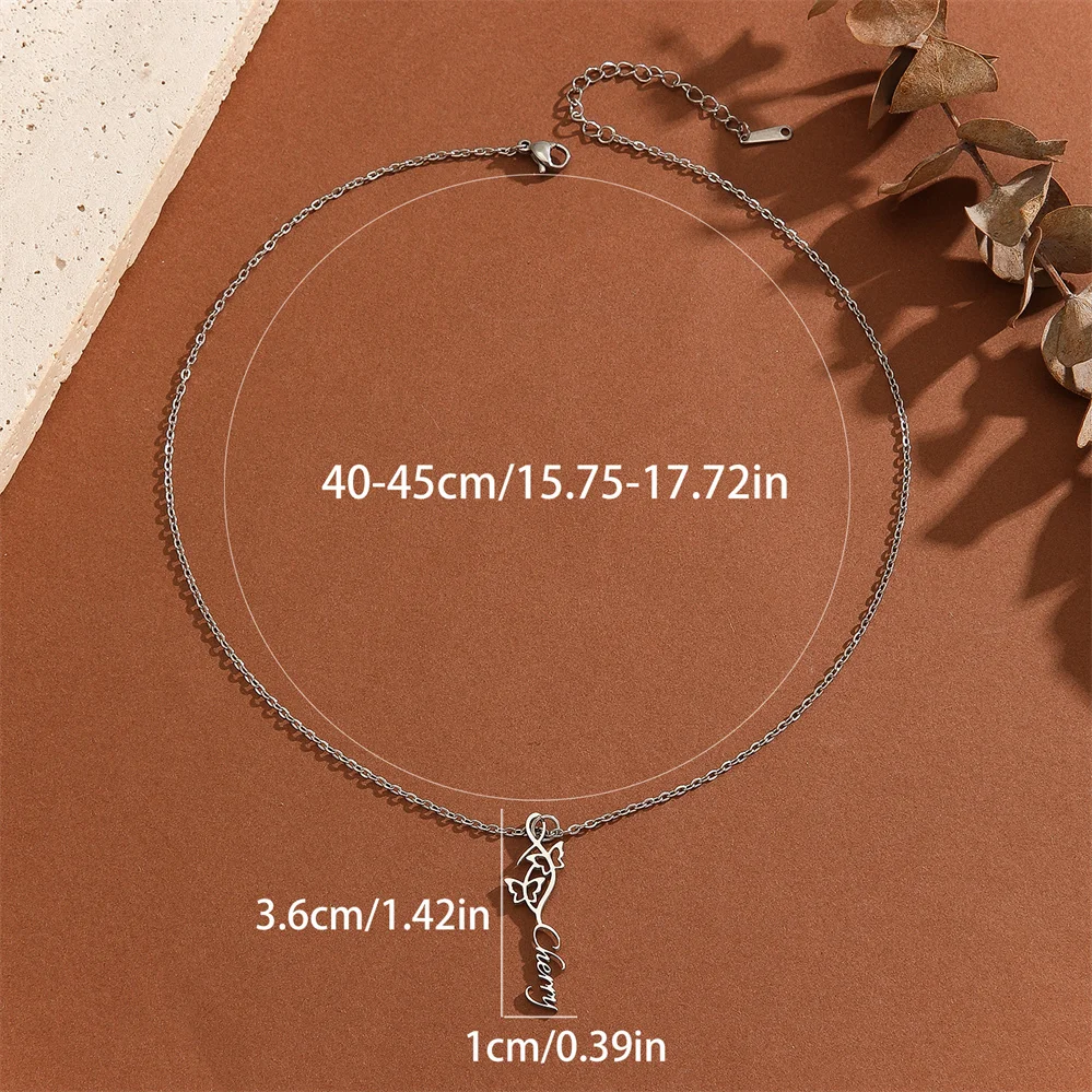 Нержавеющая сталь персонализированное ожерелье с бабочкой на заказ для женщин