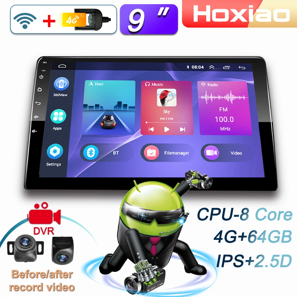 Автомобильный видеорегистратор мультимедийная система на Android 10 с 9 &quotэкраном