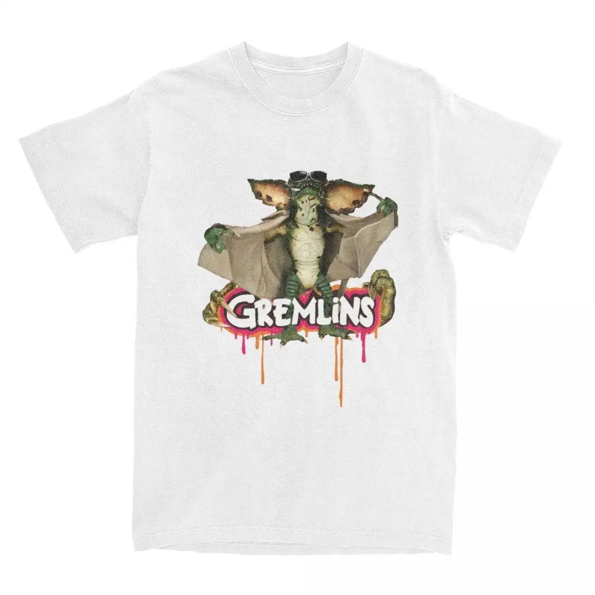 Gremlins Gizmo Mogwai Stripe Rayita T-Shirt Men Humorous Pure Cotton Tees Round Neck Short Sleeve T Shirts Graphic Tops