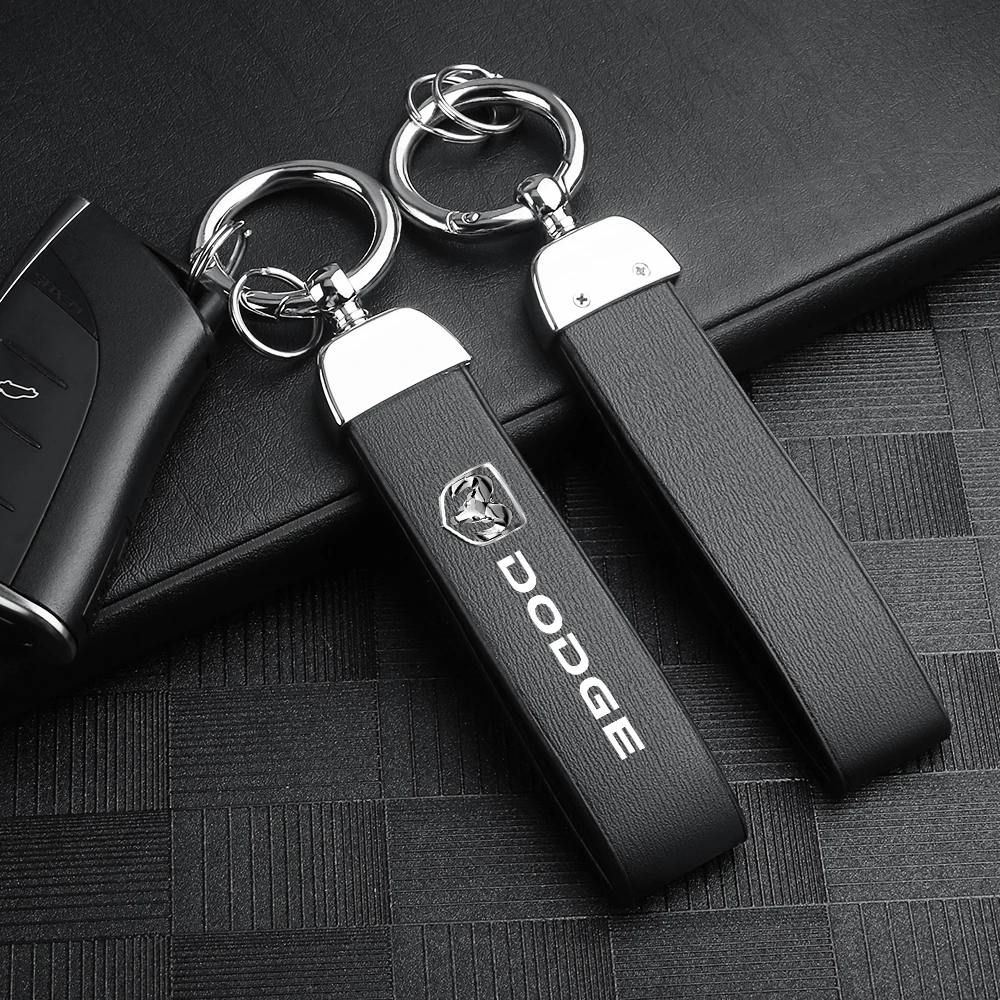

Luxury Leather Car Keychain Key Rings Key Holder Auto Accessories For Dodge journey durango nitro ram 1500 caliber charger etc
