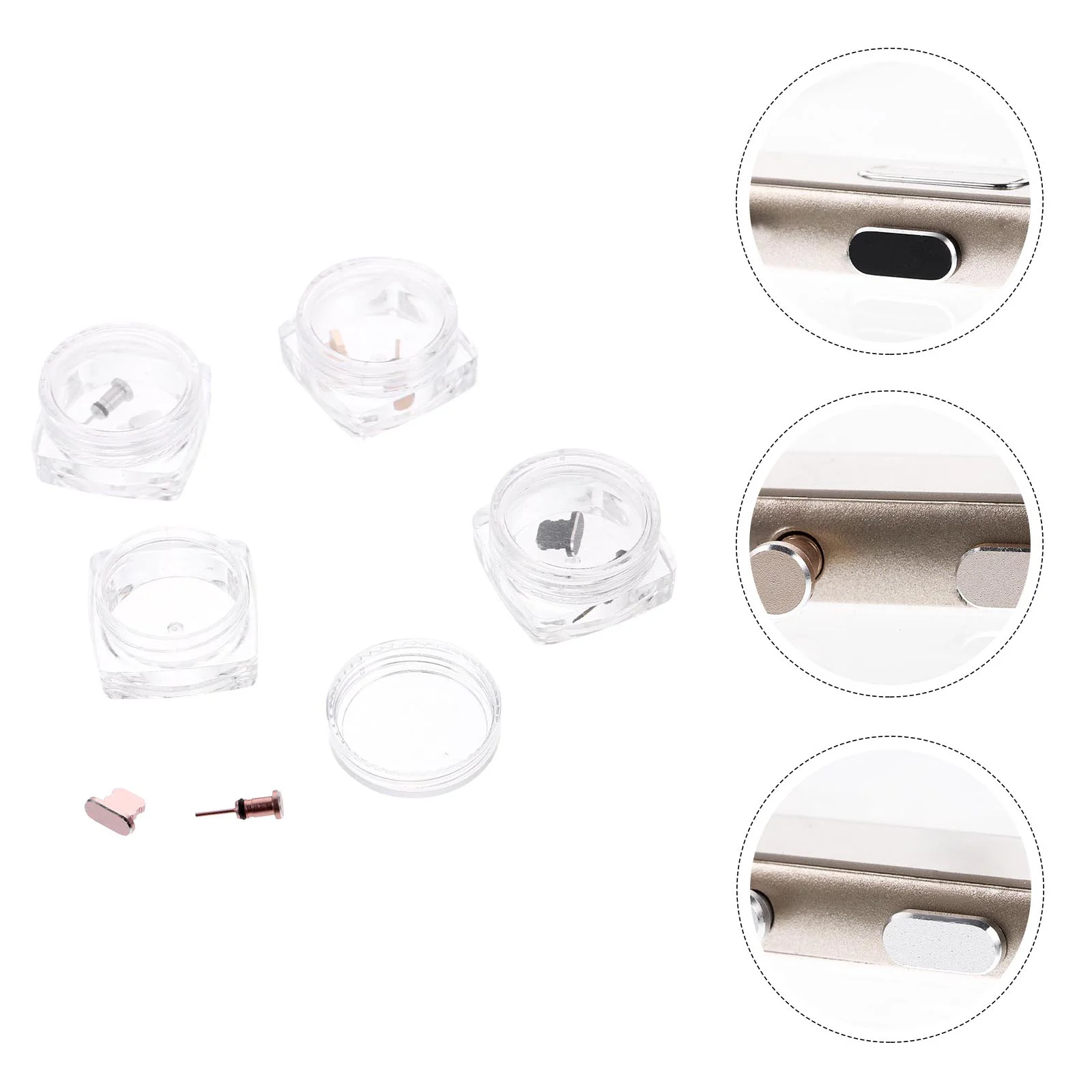 

4 Pairs Phone Charging Hole Headphone Hole Metal Dust Plugs (Assorted Color)