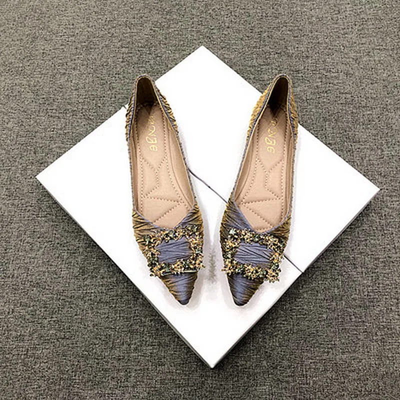 Женские туфли на плоской подошве Лоферы балерины весенние шелковые Сатиновые