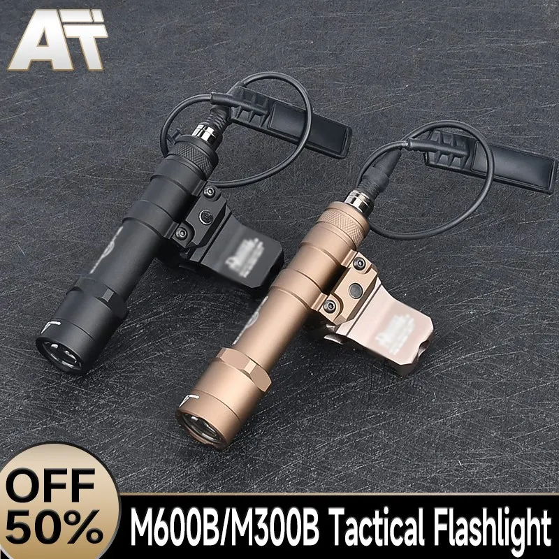 

WADSN Surefir M600 B M300 B Tactical LED Powerful Flashlight Hunting Arisoft Scout Weapon Light With M-lok Mount Fit Mlok rail