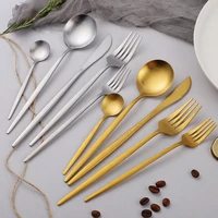 tableware set kitchen utensils stainless steel high quality cutlery sets 5pcs western dinnerware gold spoon knife fork flatware