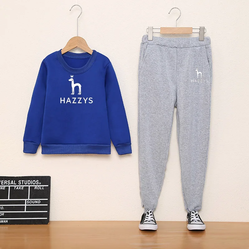 

HAZZYS 4-14 Years Old Children's Clothing Spring Autumn Boys And Girls Sweater Suits Sportswear Fashion Casual Children's Suits