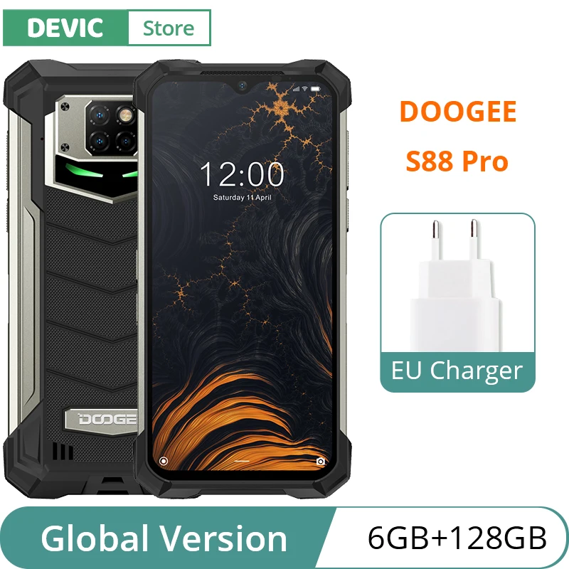 

Global Version DOOGEE S88 Pro Smartphone 10000mAh Super Battery Smartphone Helio P70 Octa Core 6GB 128GB ROM SONY 21MP Camera