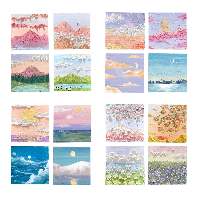 

4 Kit Landscape Memo Pads Stickers on Wall Book for Kids Teens Adults 80 Pages
