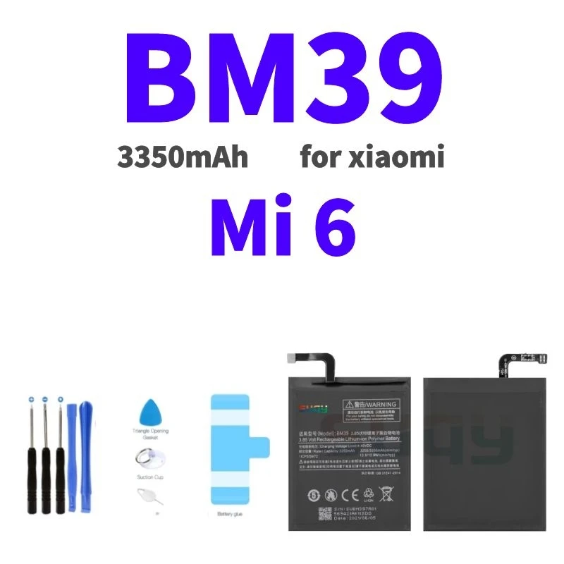 

suqy BM39 Battery for xiaomi Mi 6 Original 3350mAh Battery Replacement for Mi 6 Bateria for Mi 6 Phone Batterie