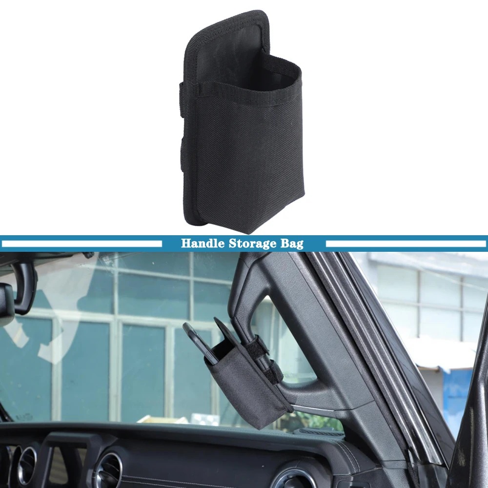 

Top Roof Grab Handle Storage Bag Organizer Pocket for Jeep Wrangler JK JL Gladiaror JT 2007-2023 Car Interior Accessories Black