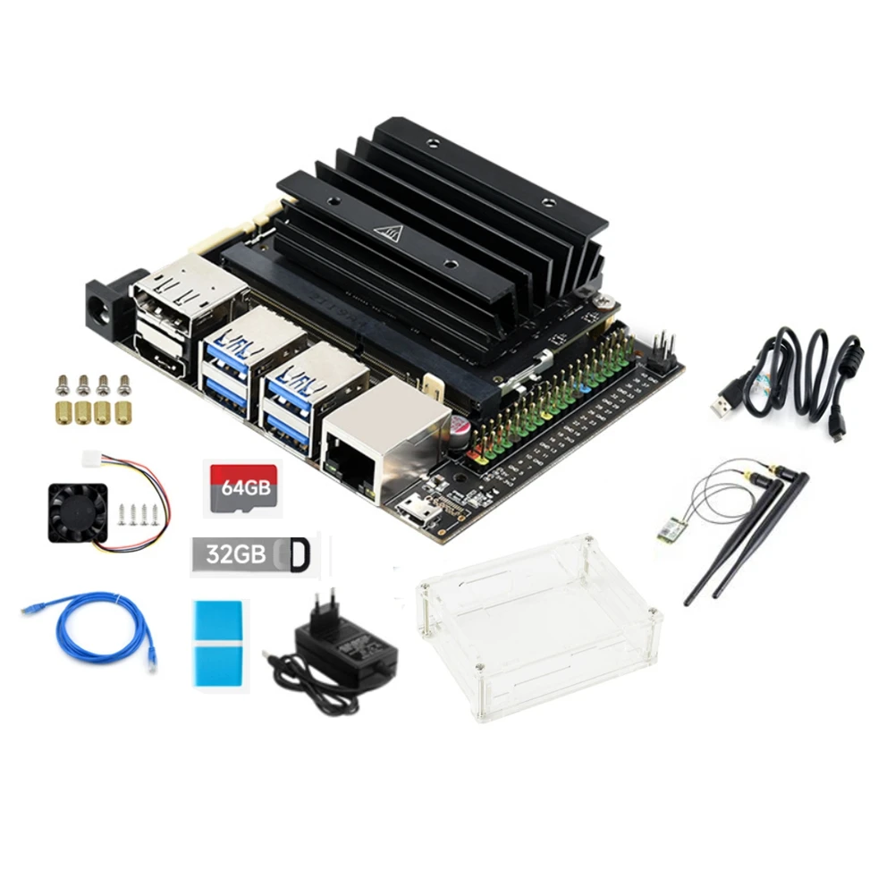 

Комплект разработчика для Jetson Nano 4 Гб, комплект интеллектуального разработки с модулем Jetson Nano + акриловая стандартная вилка европейского стандарта