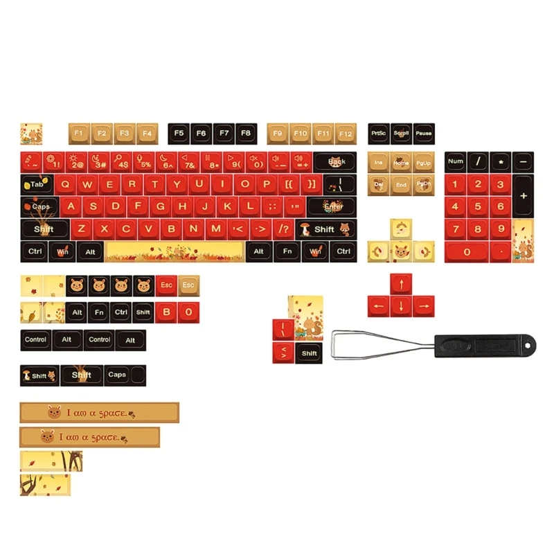 

PBT XDA Profile Keycaps SQUIRREL DIARY 139-key Keycap Set for Gaming Mechanical Keyboards MX-Switches DIY DYE-SUB B36A