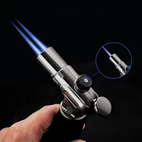 singledouble flame airbrush jet lighter high temperature windproof kitchen torch gas inflatable cigar lighters fixed lock fire